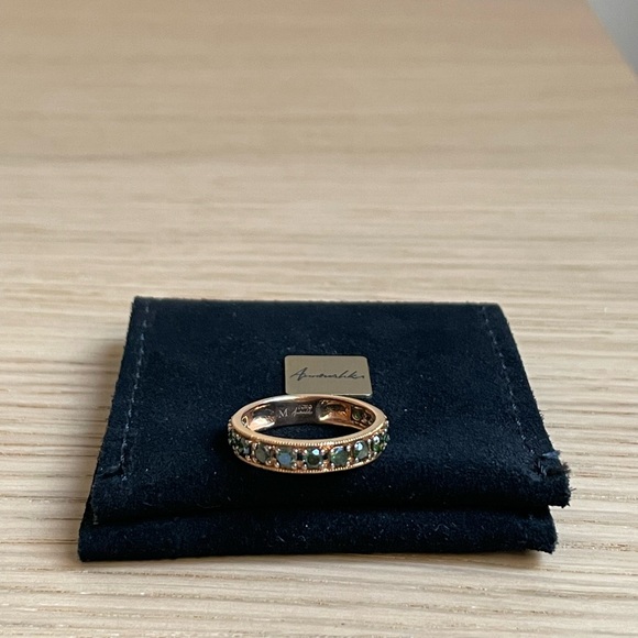 Annoushka Elegant Rose-Gold and Green Diamond Eternity Ring